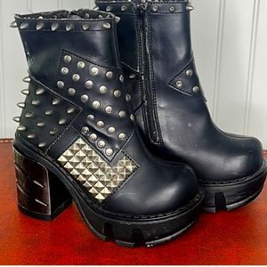 Demonia Sinister 64 Platform Bootie with Spikes